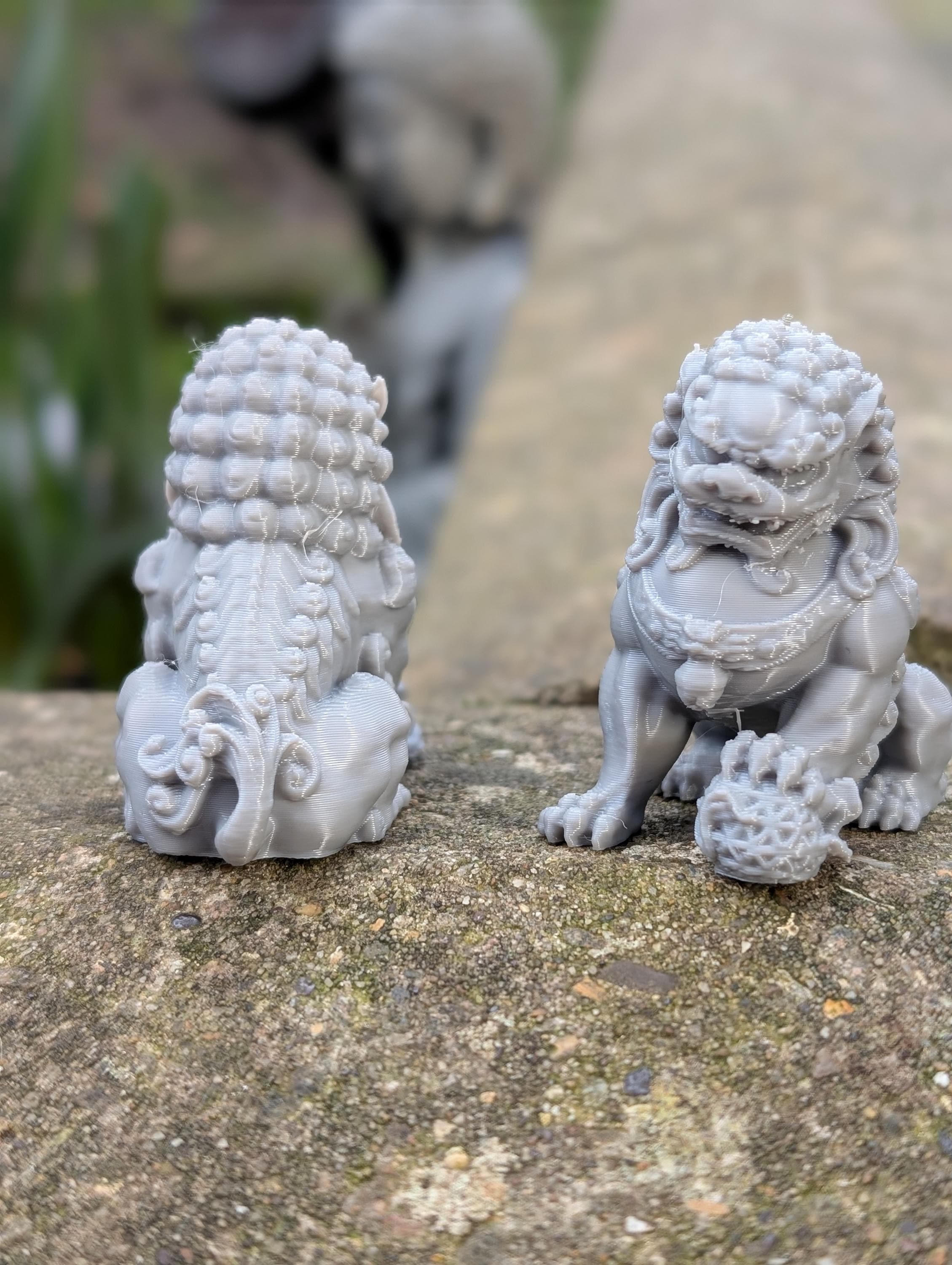 Chinese Feng Shui Foo/Fu Lion Dog, 3D printed plastic home decor, set of two