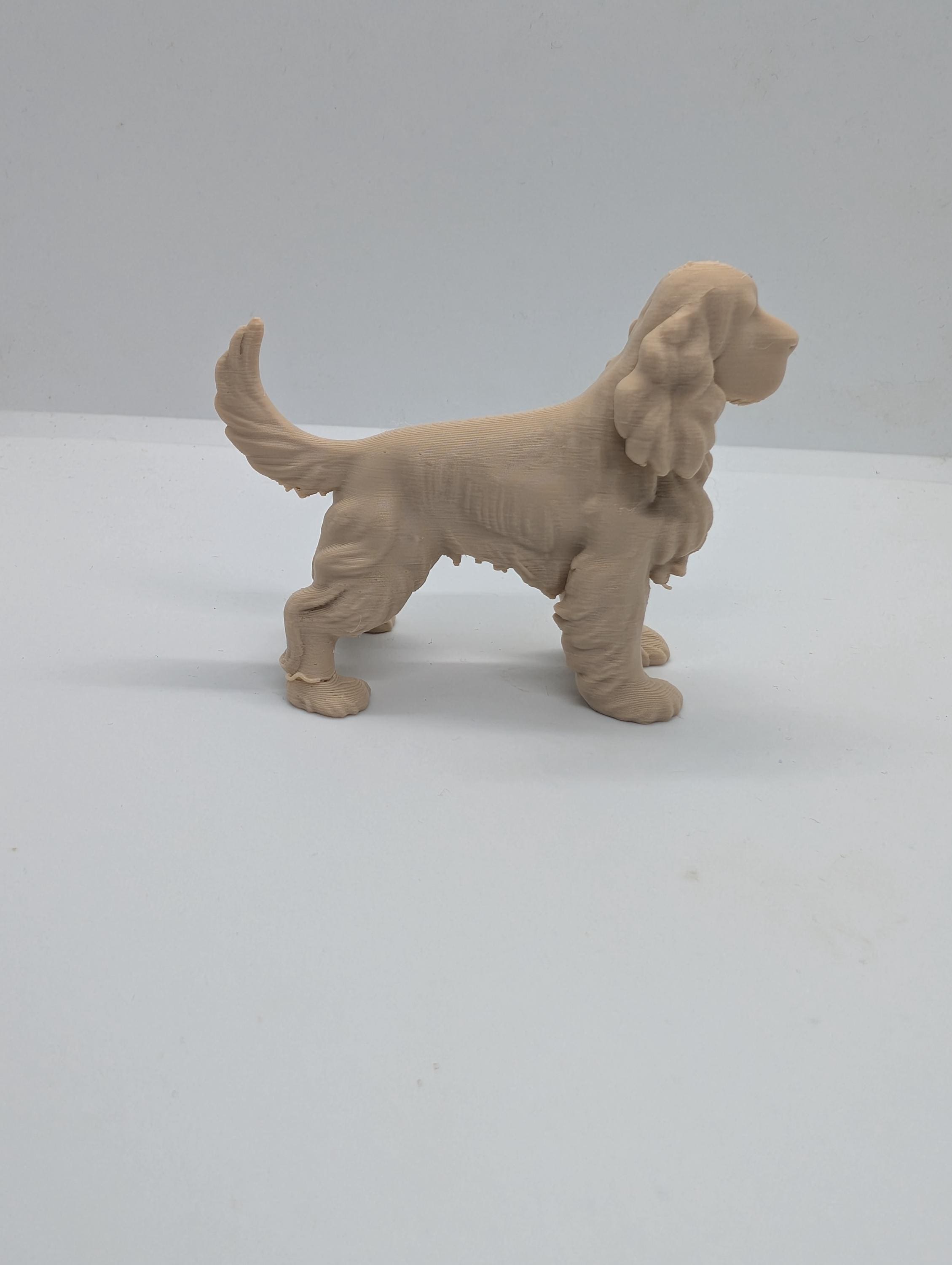 English cocker spaniel, 3D printed dog,  3d printed  English dog figurine, dog memorial, cake topper, cocker spaniel gift, dog miniature