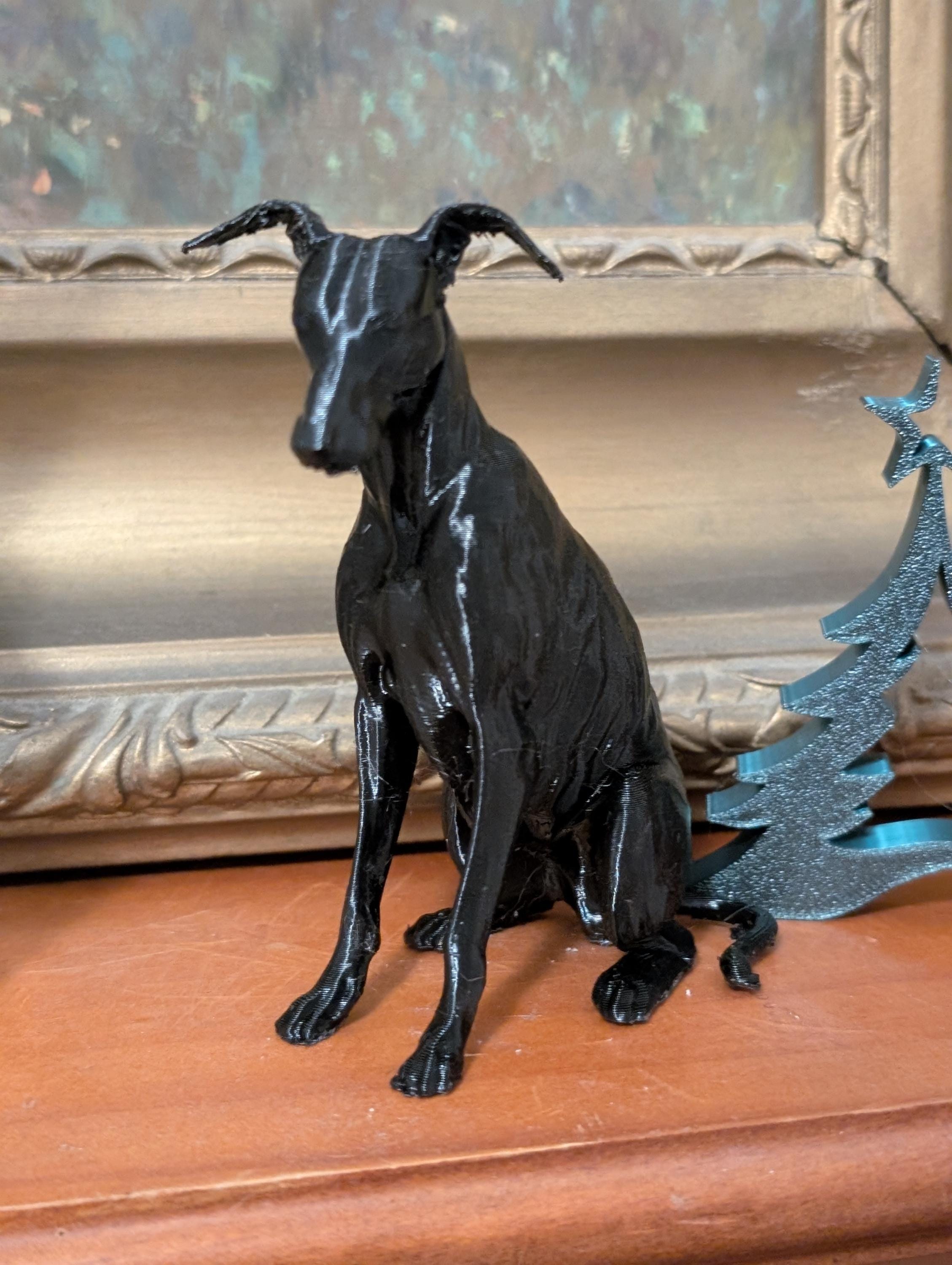 Greyhound whippet lurcher dog miniature, 3D printed dog, cake topper, tabletop dog figurine, home decoration, dog memorial  pet memorial