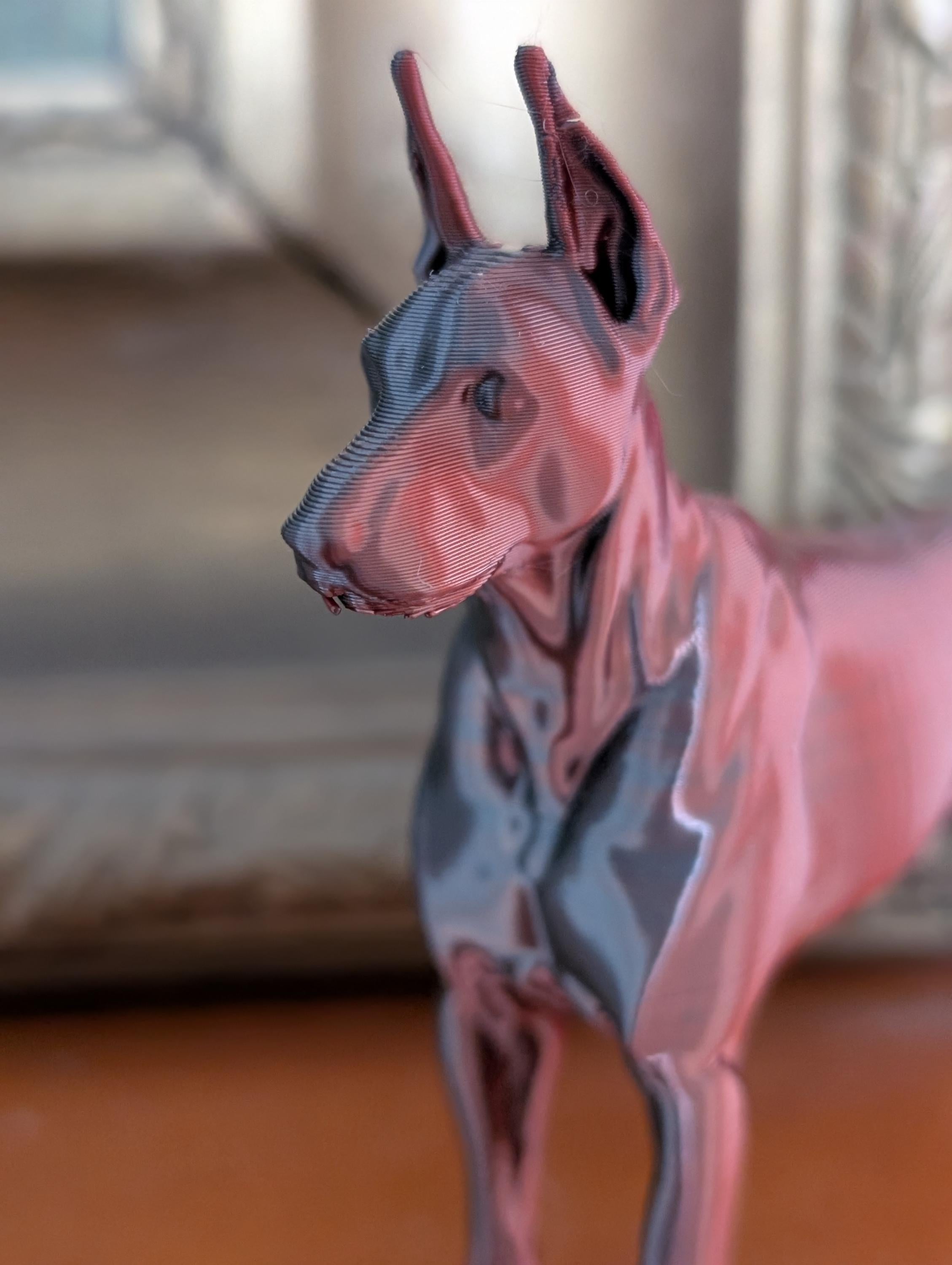 Doberman pinscher dog miniature, 3D printed dog, cake topper, home decoration, Doberman gift, puppy item,  3D printed  Dog figurine