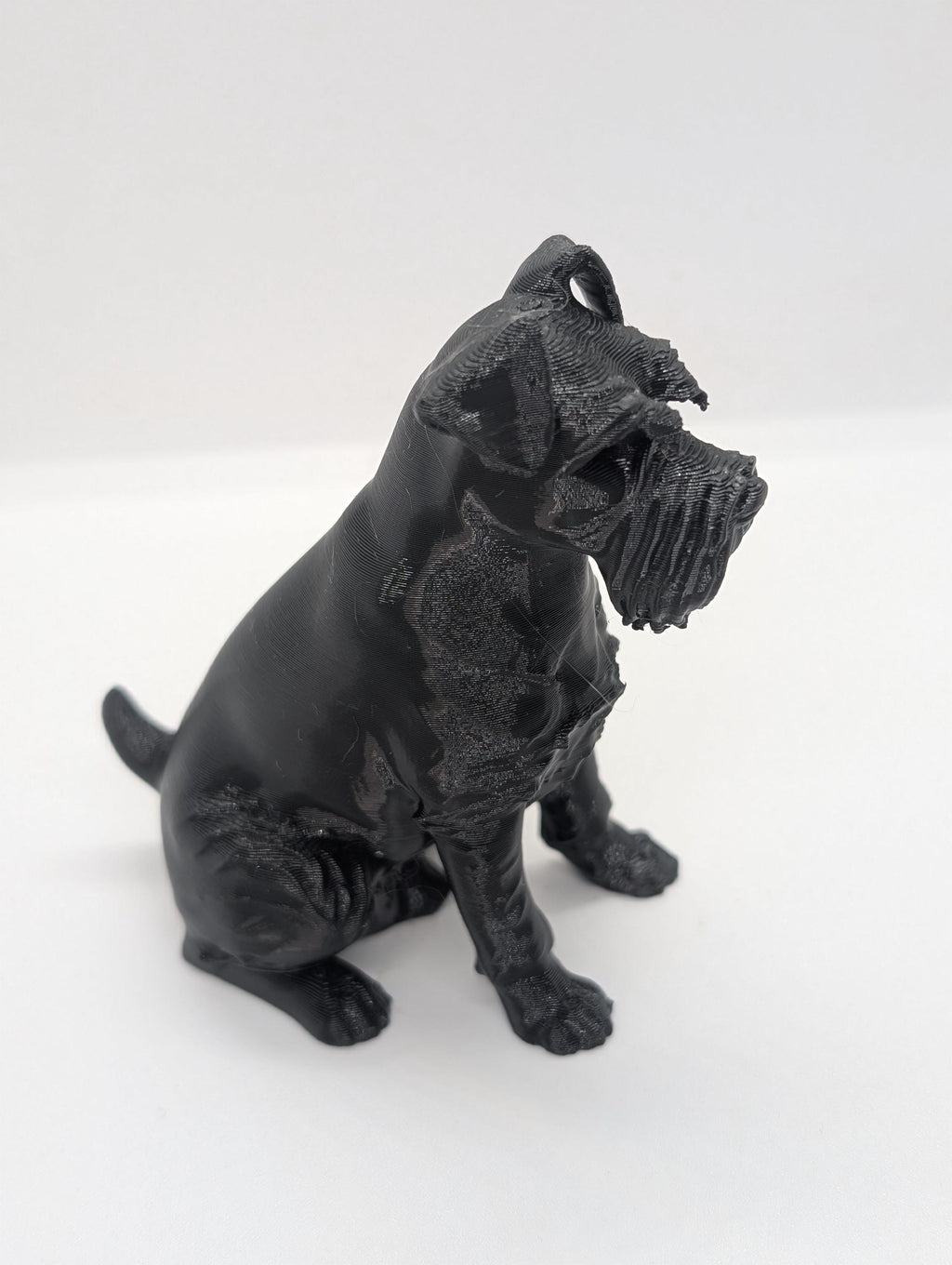 Schnauzer dog sculpture miniature, 3D printed dog, sitting figurine, dog cake topper, dog memorial, dog home decoration,  3d printed  Dog