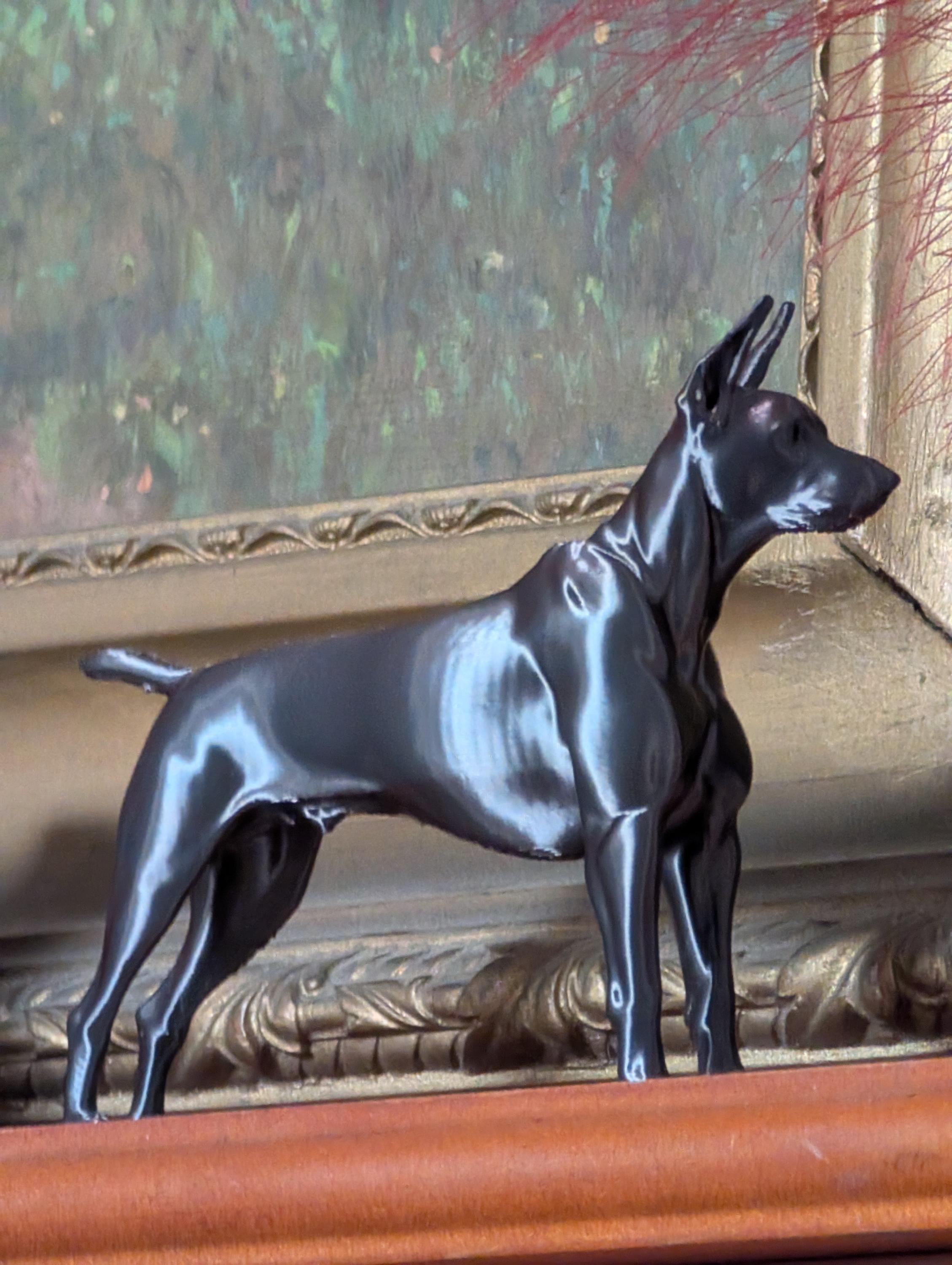 Doberman pinscher dog miniature, 3D printed dog, cake topper, home decoration, Doberman gift, puppy item,  3D printed  Dog figurine