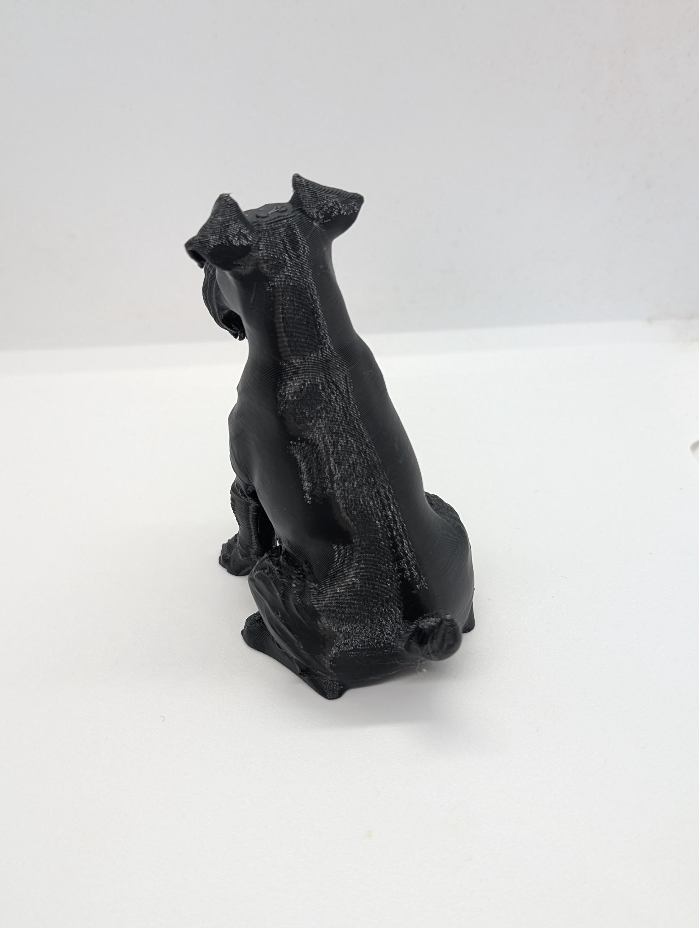 Schnauzer dog sculpture miniature, 3D printed dog, sitting figurine, dog cake topper, dog memorial, dog home decoration,  3d printed  Dog