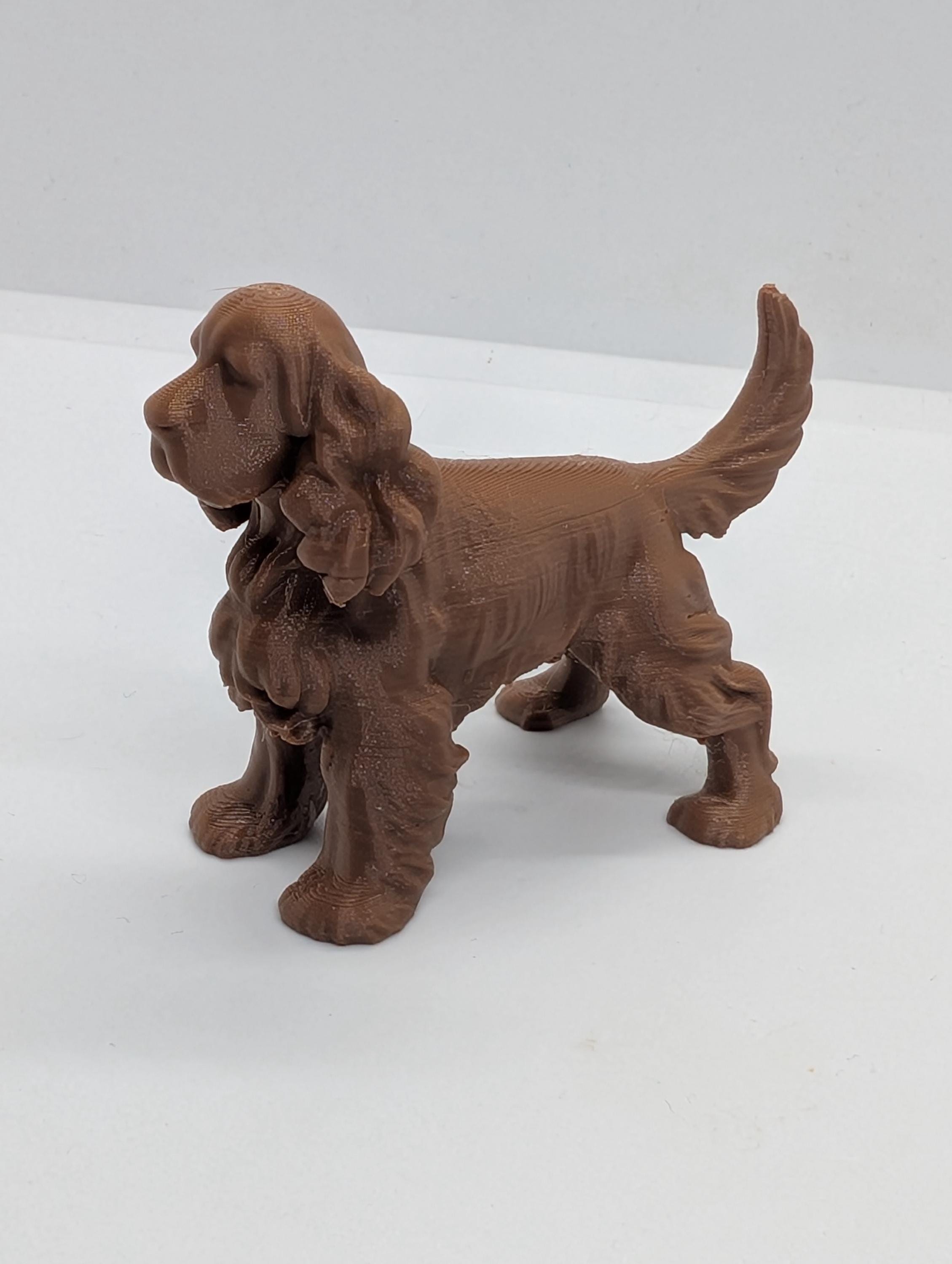 English cocker spaniel, 3D printed dog,  3d printed  English dog figurine, dog memorial, cake topper, cocker spaniel gift, dog miniature