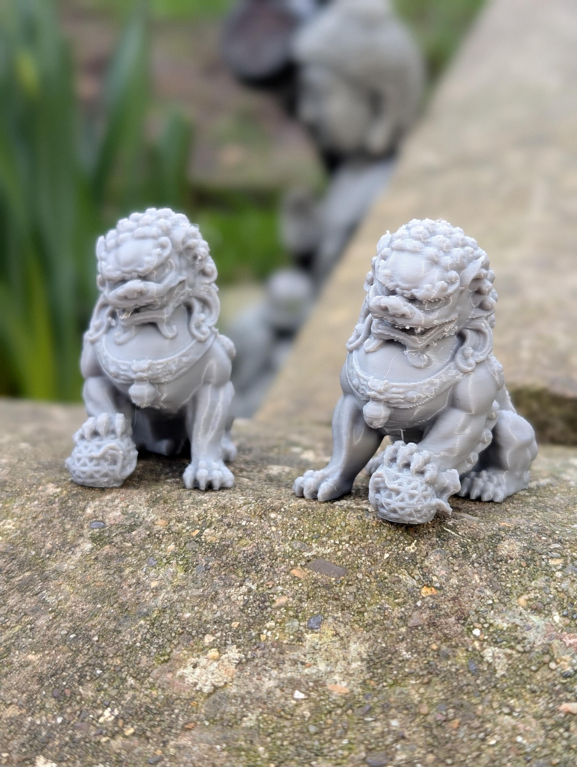 Chinese Feng Shui Foo/Fu Lion Dog, 3D printed plastic home decor, set of two
