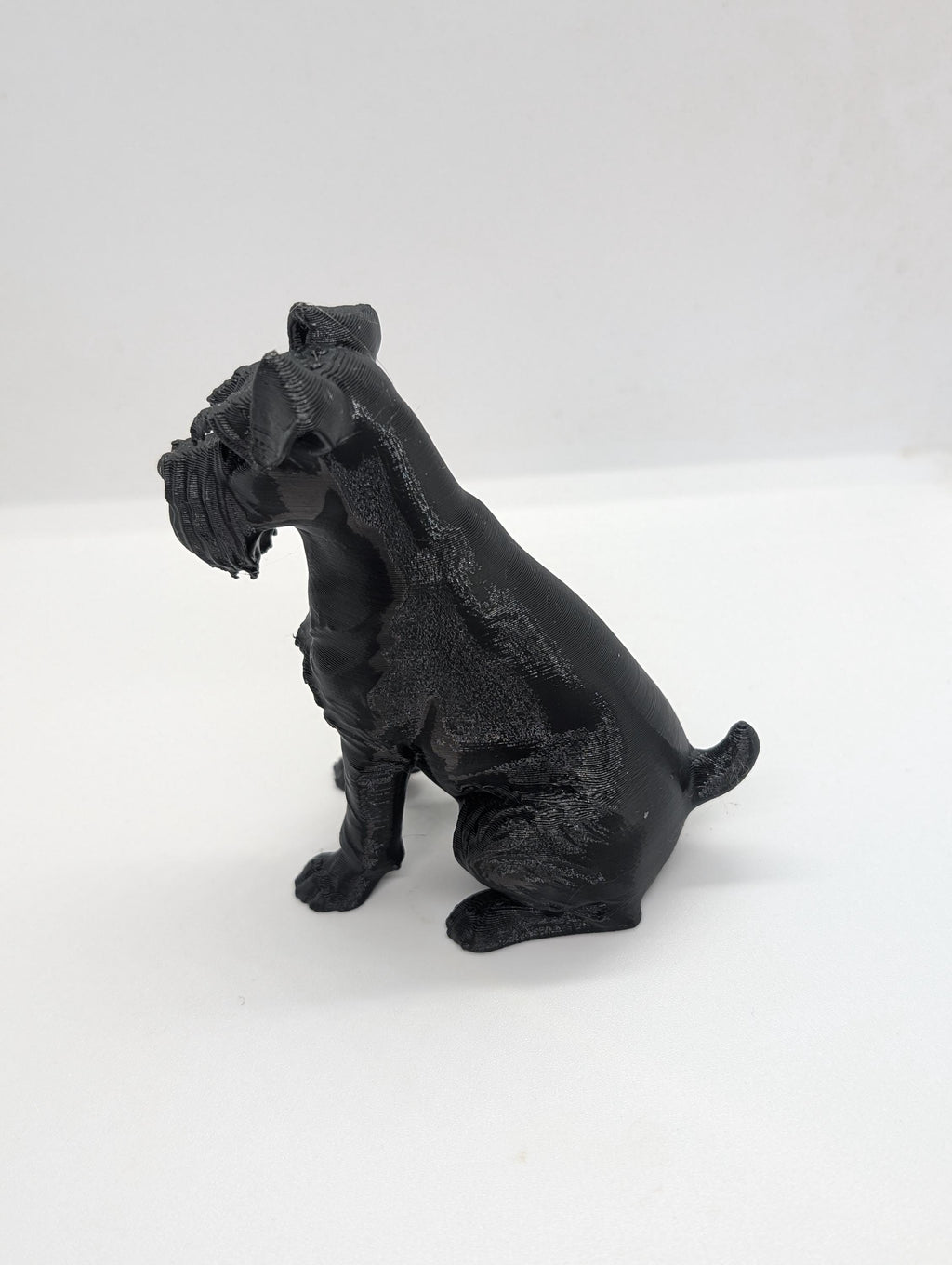Schnauzer dog sculpture miniature, 3D printed dog, sitting figurine, dog cake topper, dog memorial, dog home decoration,  3d printed  Dog