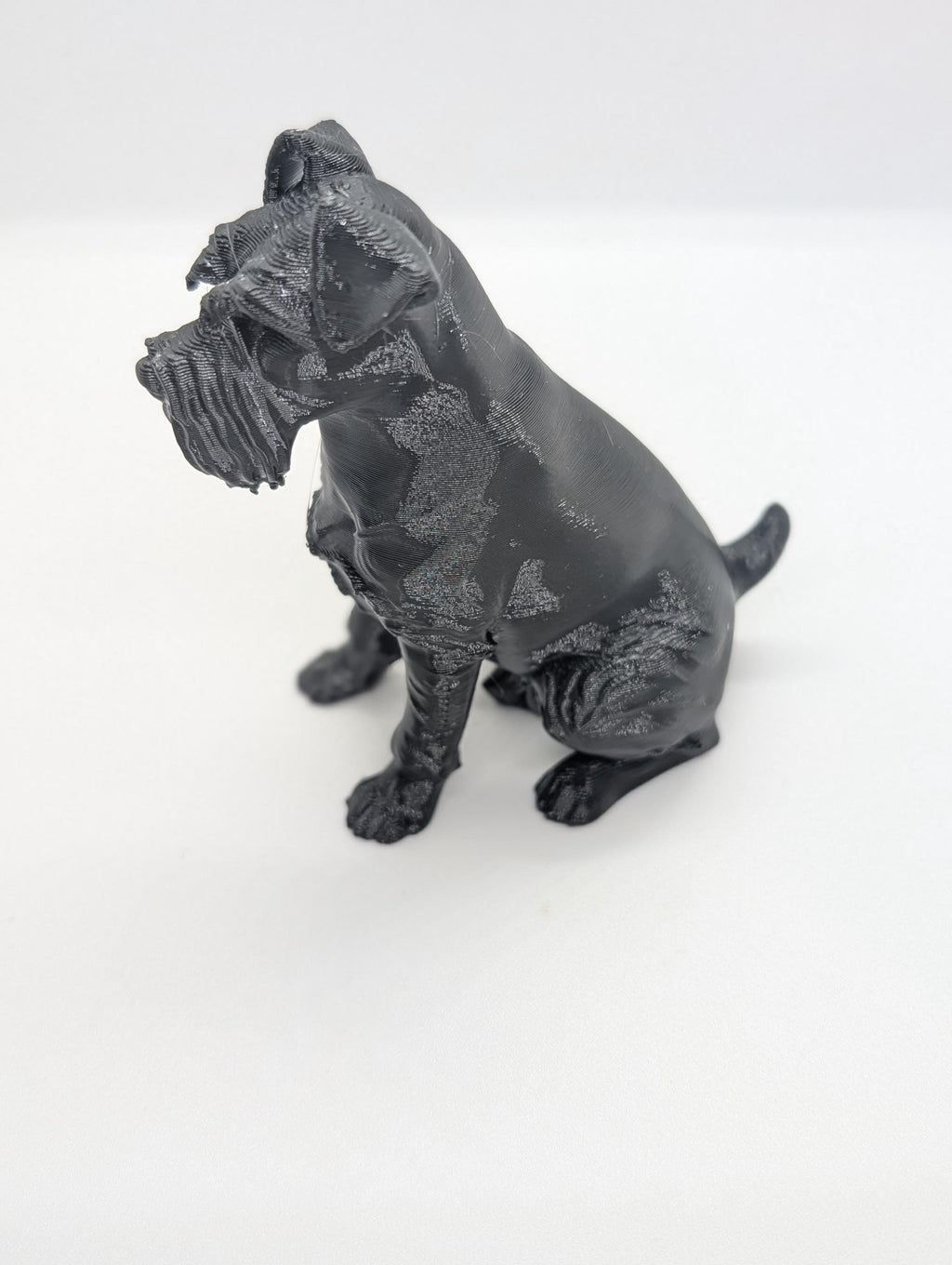 Schnauzer dog sculpture miniature, 3D printed dog, sitting figurine, dog cake topper, dog memorial, dog home decoration,  3d printed  Dog