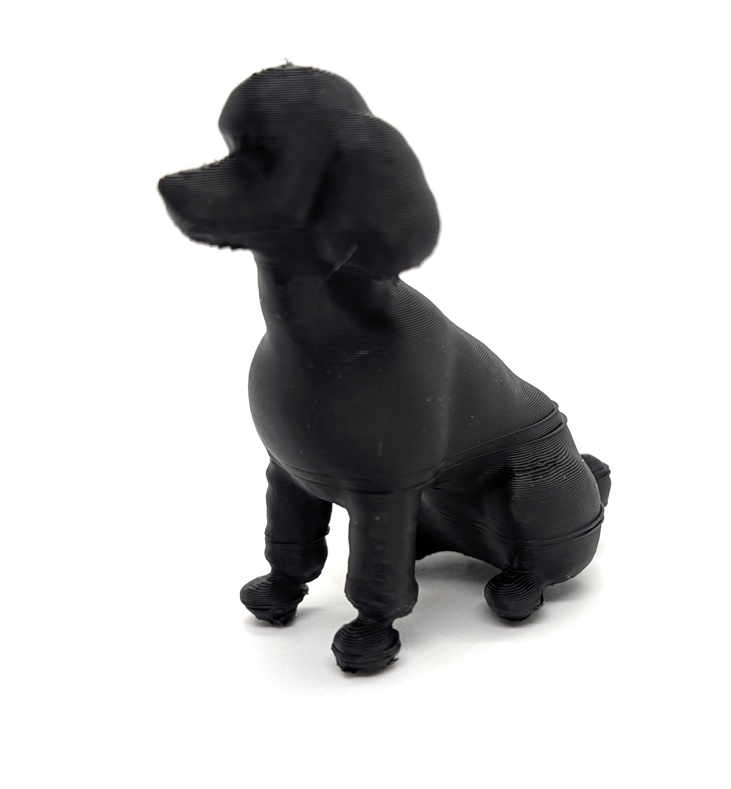 3D Printed Poodle Figurine - Custom Dog Miniature - Toy Poodle Cake Topper - Pet Memorial Gift - White Poodle Statue