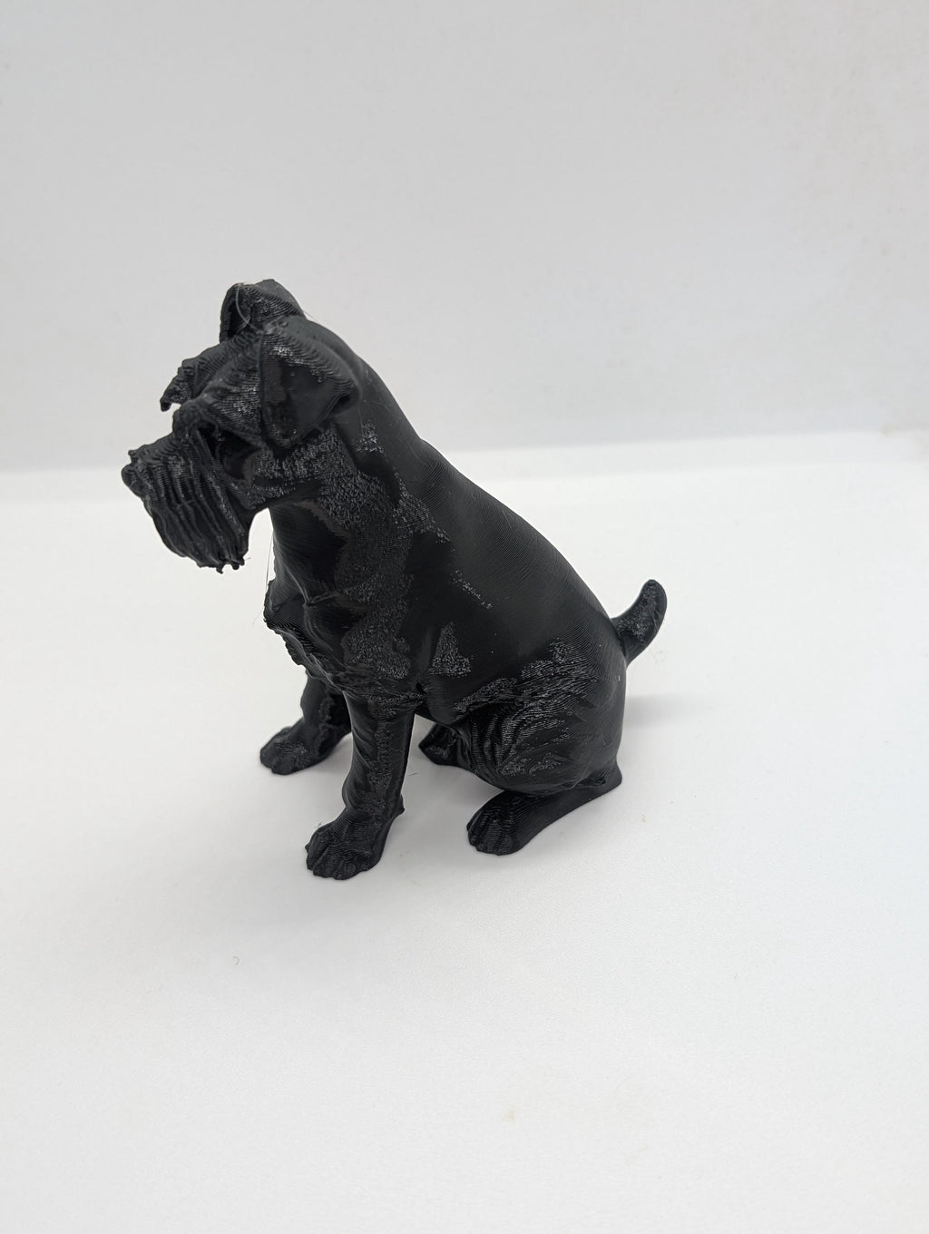 Schnauzer dog sculpture miniature, 3D printed dog, sitting figurine, dog cake topper, dog memorial, dog home decoration,  3d printed  Dog