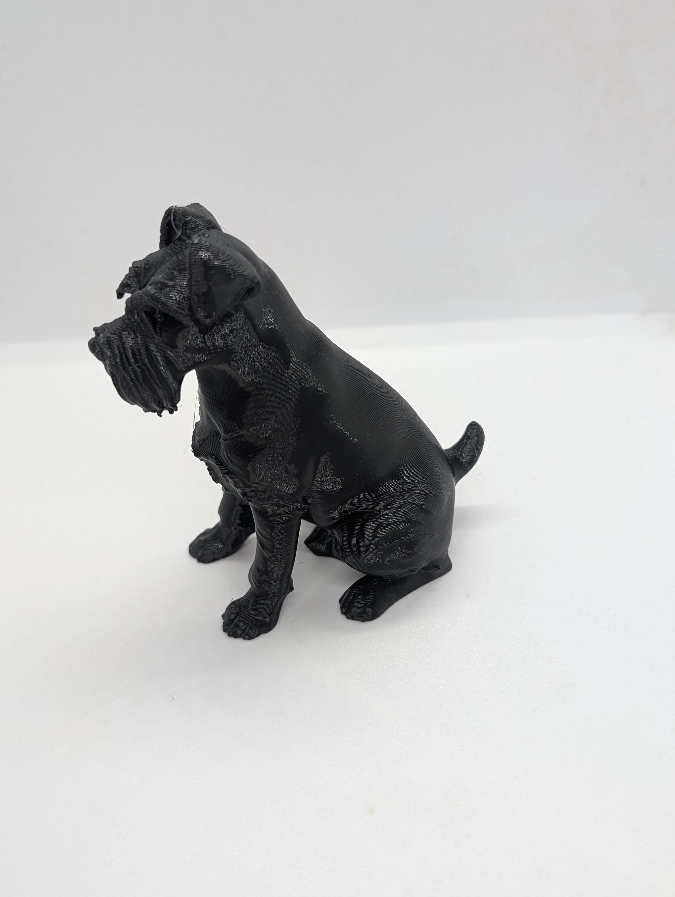 Schnauzer dog sculpture miniature, 3D printed dog, sitting figurine, dog cake topper, dog memorial, dog home decoration,  3d printed  Dog