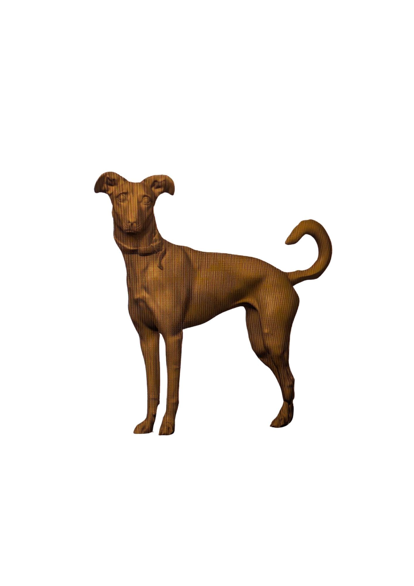 Greyhound whippet lurcher standing dog miniature, 3D printed dog, cake topper, tabletop dog figurine, home decoration, dog memorial