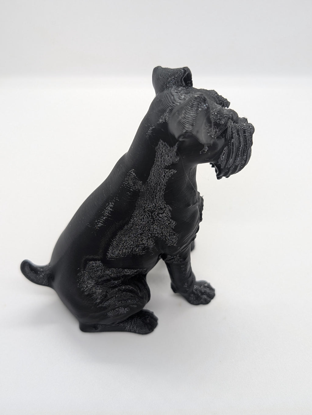 Schnauzer dog sculpture miniature, 3D printed dog, sitting figurine, dog cake topper, dog memorial, dog home decoration,  3d printed  Dog